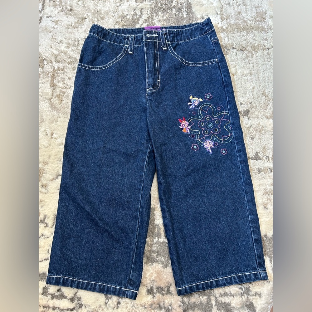 Cartoon Network Dark Blue Denim Jeans with Pink Label The Powerpuff Girls 💜🧡💛